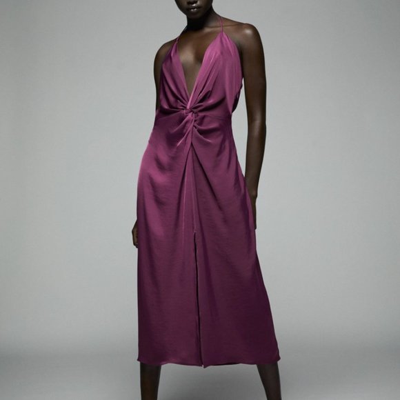 zara plum dress